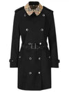 Check Collar Trench Coat Black - BURBERRY - BALAAN 2