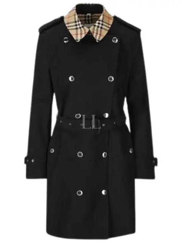 Check Collar Trench Coat Black - BURBERRY - BALAAN 2