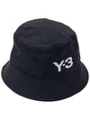 Embroidered Logo Bucket Hat Black - Y-3 - BALAAN 5