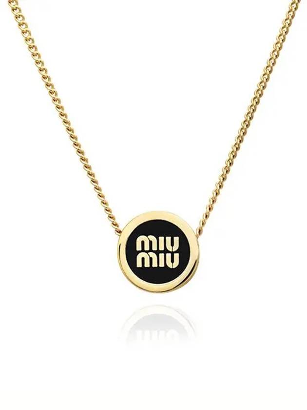 Logo Metal Necklace Black - MIU MIU - BALAAN 3