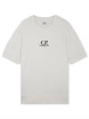 Men's Logo Print Crew Neck Cotton Short Sleeve T-Shirt White - CP COMPANY - BALAAN 2