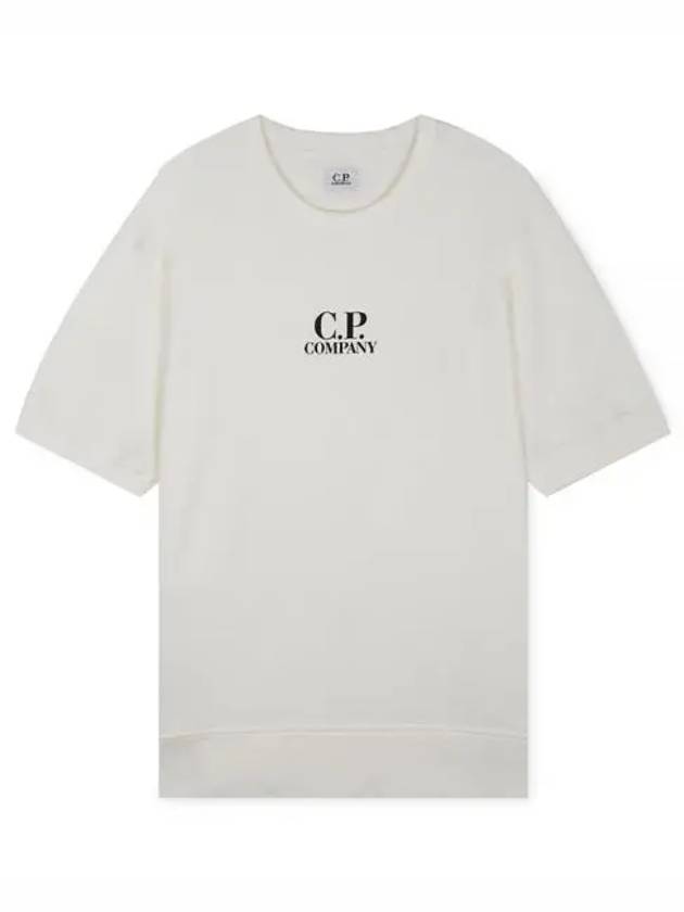 Men's Logo Print Crew Neck Cotton Short Sleeve T-Shirt White - CP COMPANY - BALAAN 2