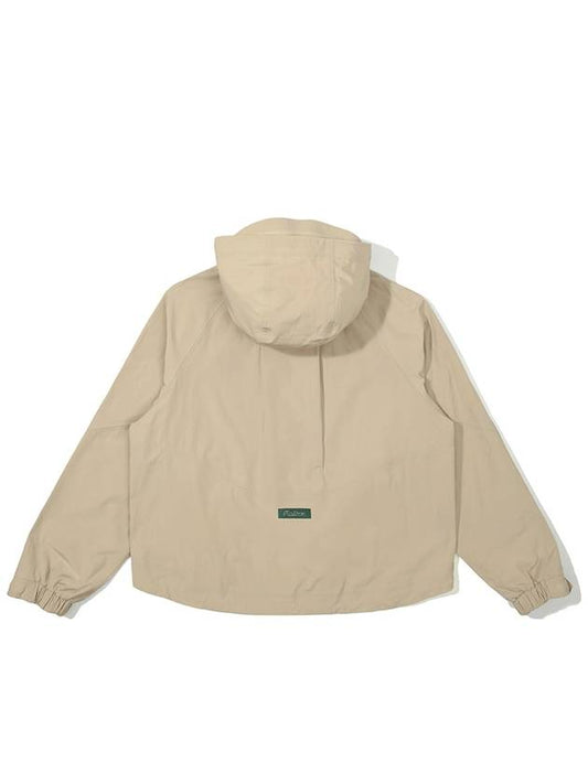 Cropped reflective hoodie jacket BEIGE WOMAN - MALBON GOLF - BALAAN 2