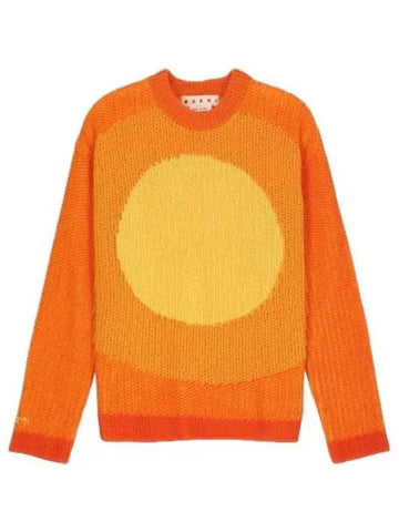 Circle inlay knit orange t shirt sweatshirt - MARNI - BALAAN 1