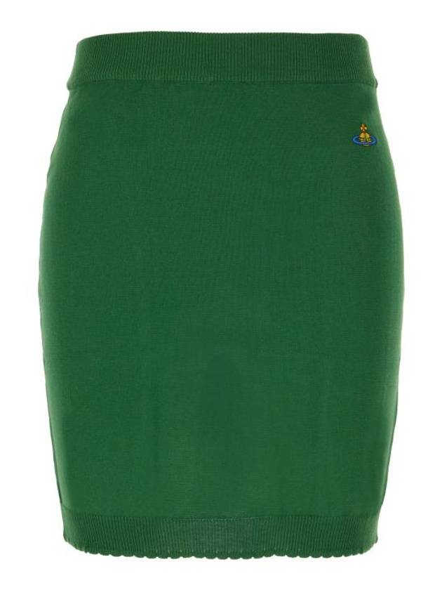 Women's ORB Logo Knit Bea Mini H Line Skirt Green - VIVIENNE WESTWOOD - BALAAN 2