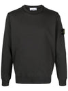 Wappen Patch Garment Dyed Sweatshirt Charcoal - STONE ISLAND - BALAAN 3