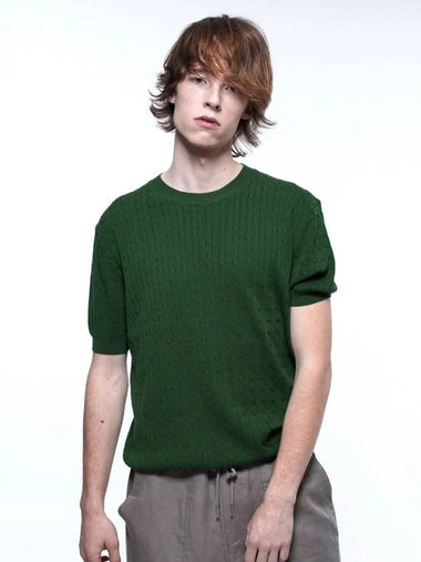 Men s LCRHK GN Linen Cable Round Half Knit Green - CHANCE'S NOI - BALAAN 1