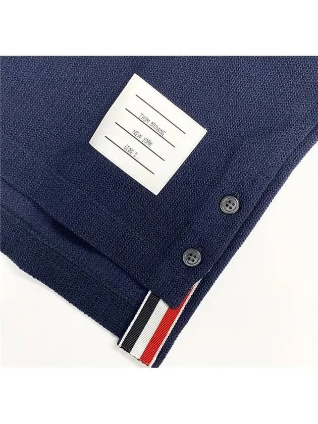 Men's RWB Stripe Cotton Polo Shirt Navy - THOM BROWNE - BALAAN 7