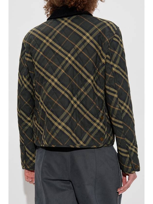 Barn Checked Quilted Cropped Jacket Shadow - BURBERRY - BALAAN 5