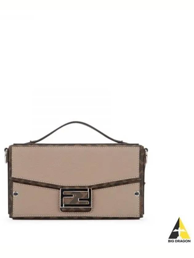 Soft Trunk Baguette Leather Cross Bag Beige - FENDI - BALAAN 2
