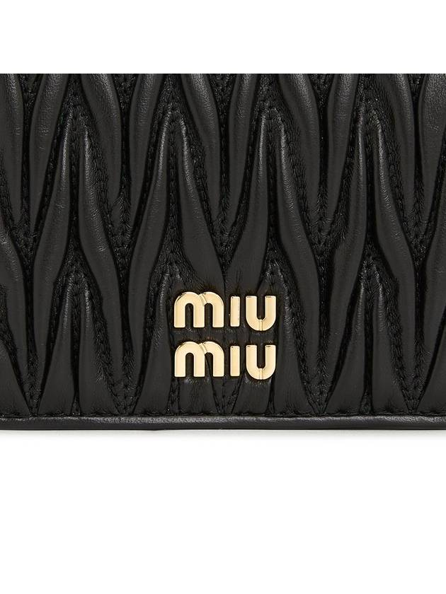 Matelasse Leather Half Wallet Black - MIU MIU - BALAAN 8