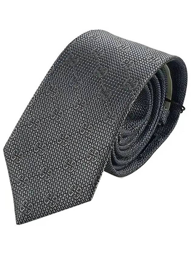 Men's GG Dot Pattern Silk Necktie Grey - GUCCI - BALAAN 2