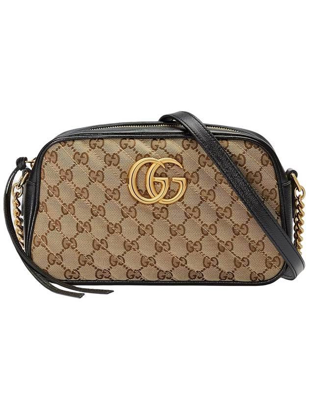 GG Marmont Original G Canvas Small Shoulder Bag Beige Ebony - GUCCI - BALAAN 1