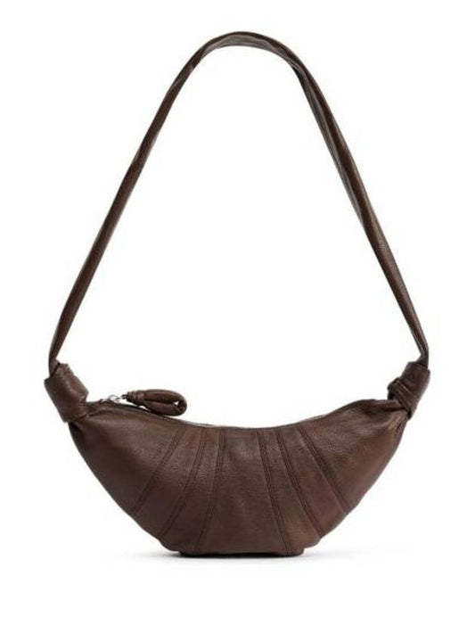 Soft Grained Leather Small Croissant Crossbody Bag Brown - LEMAIRE - BALAAN 1