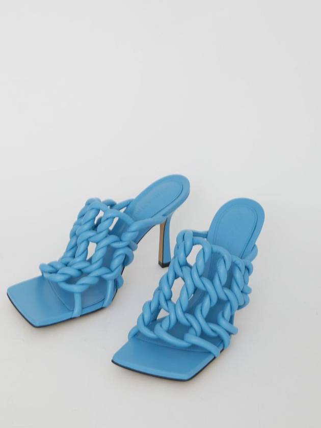 Stretch Twist Sandals Heel Blue - BOTTEGA VENETA - BALAAN 6