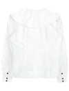 Ruffle Wide Poplin Blouse White - GANNI - BALAAN 3