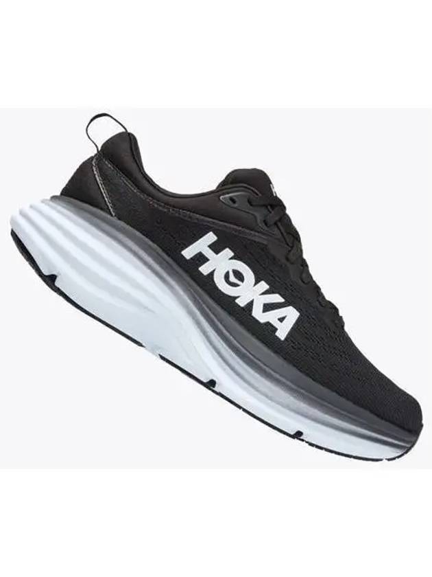 Women's Bondi 8 Wide Low Top Sneakers Black - HOKA ONE ONE - BALAAN 2