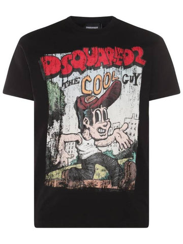 BLACK COTTON T SHIRT S71GD1328S20694900 - DSQUARED2 - BALAAN 1