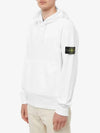 Wappen Patch Cotton Fleece Hoodie White - STONE ISLAND - BALAAN 4