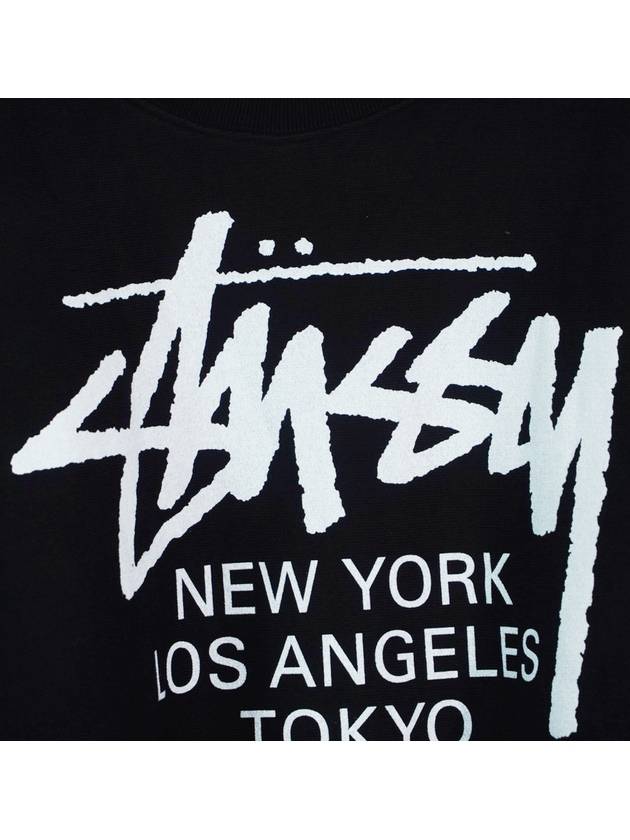 Italian Origin Top Wear World Tour Crew Neck Sweatshirt Black 3913851 - STUSSY - BALAAN 3