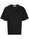 Cotton Short Sleeve T-Shirt Black - LEMAIRE - BALAAN 1