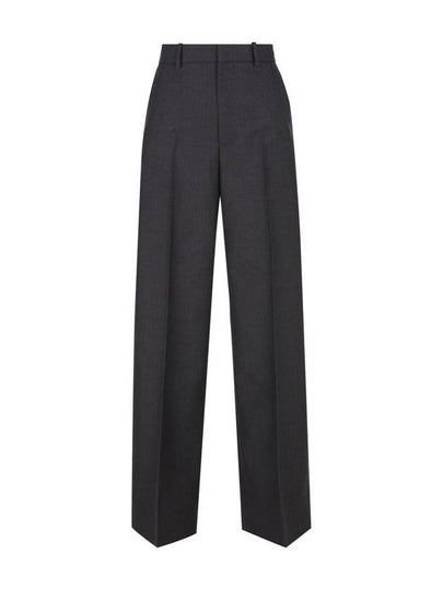 Wool Gabardine Wide Pants Dark Grey - GUCCI - BALAAN 2