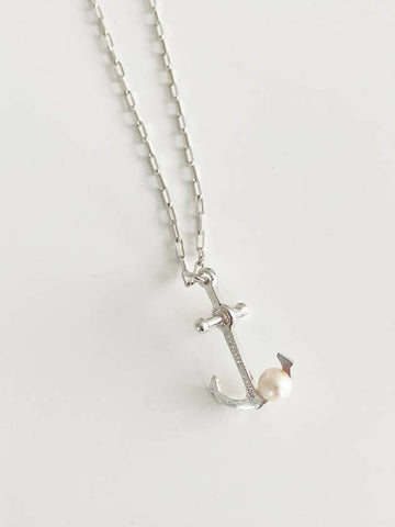 Skewered Anchor Necklace Silver anchor necklace - ELYONA - BALAAN 1