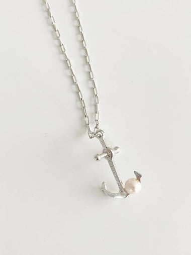 Skewered Anchor Necklace Silver - ELYONA - BALAAN 1