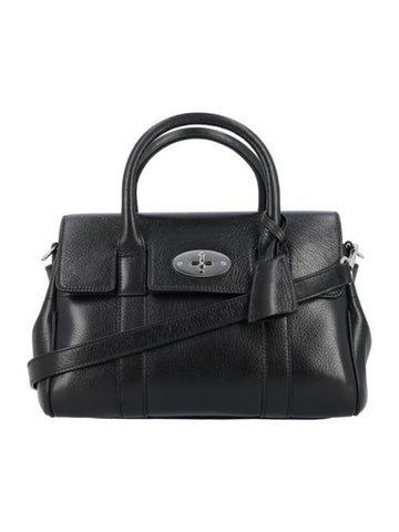 Bayswater Shine Leather Tote Bag Black - MULBERRY - BALAAN 1