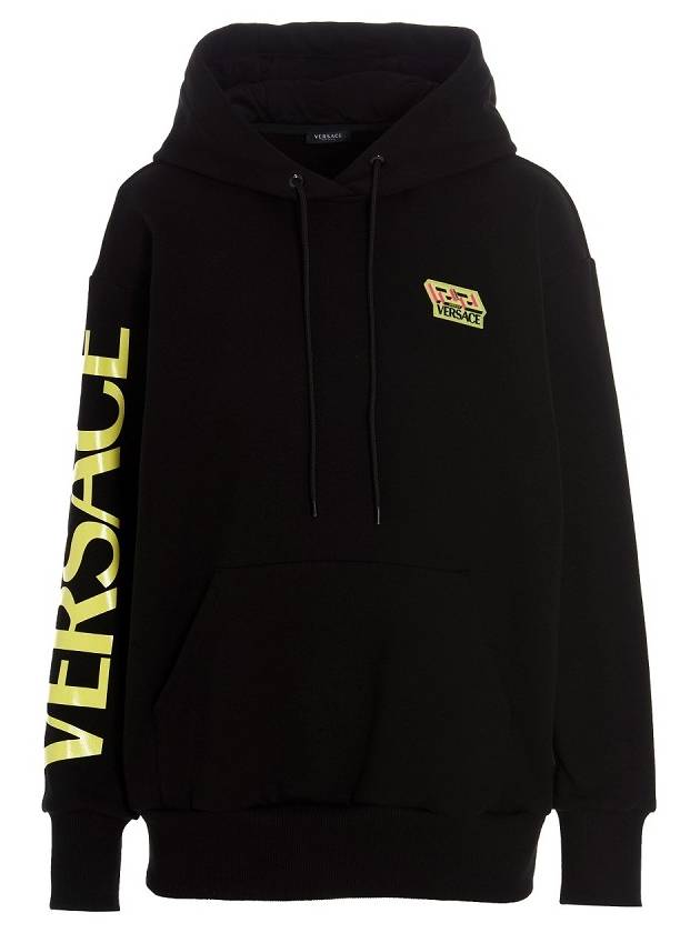 logo hooded top black - VERSACE - BALAAN.