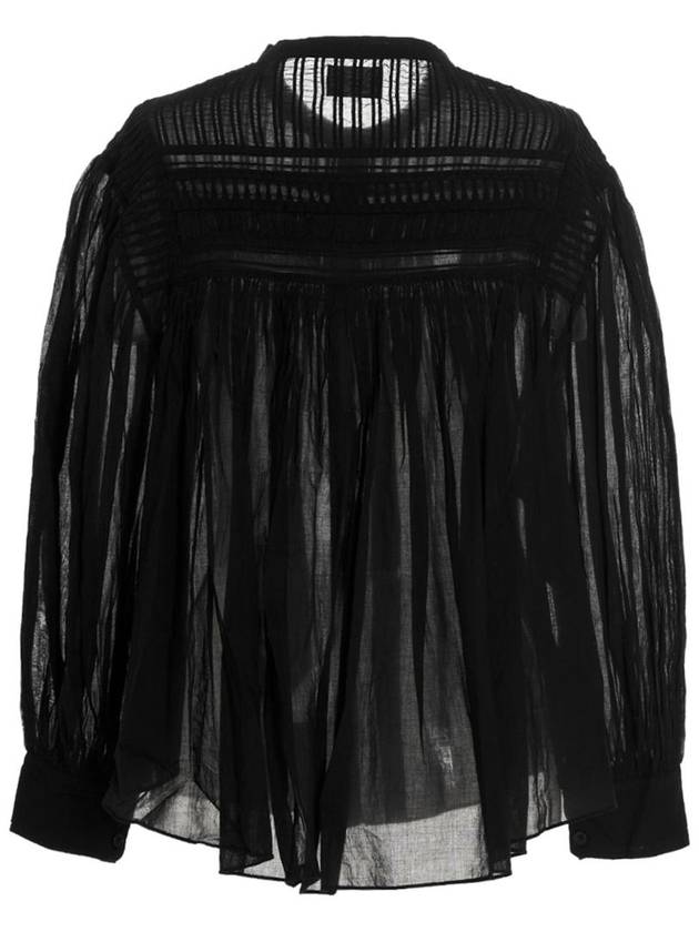 Plalia Cotton Blouse Black - ISABEL MARANT ETOILE - BALAAN 3