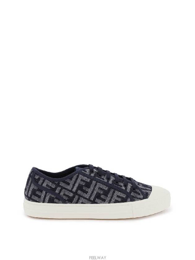 Domino FF Morty Denim Low Top Sneakers Blue - FENDI - BALAAN 4