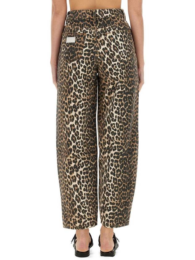 Ganni Leopard Print Denim "Stary" Jeans - GANNI - BALAAN 3