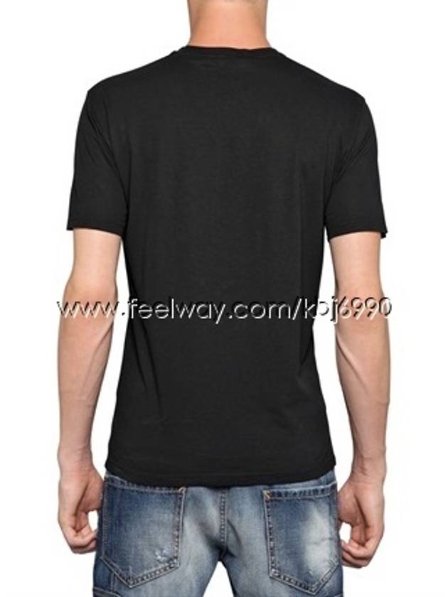 Men's Live Hard Logo Short Sleeve TShirt Black S71GD0131 - DSQUARED2 - BALAAN 3