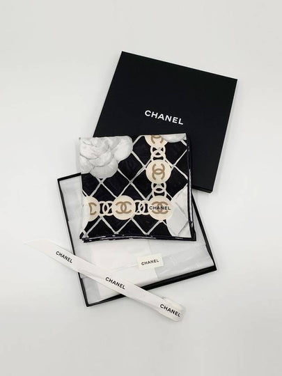 Camellia Square Silk Scarf Black - CHANEL - BALAAN 2