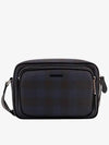 Logo Plaque Paddy Check Pattern Messenger Bag Navy - BURBERRY - BALAAN 2