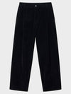 Velvet texture wide denim pants black - NOIRER - BALAAN 3