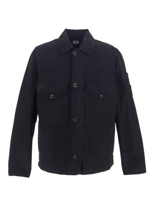 Lens Wappen Two Pocket Collar Cotton Jacket Black - CP COMPANY - BALAAN 2