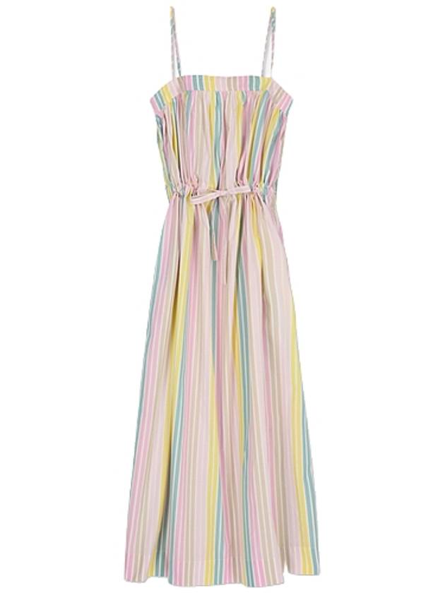 Women's Striped Strap Cotton Long Dress - GANNI - BALAAN 2