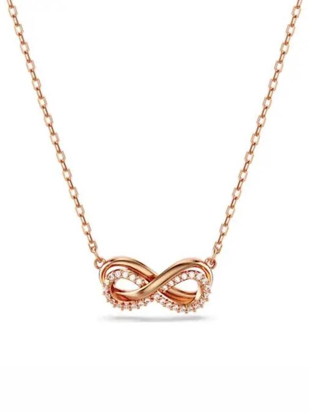 Hyperbola Pendant Pave Infinity Necklace Rose Gold - SWAROVSKI - BALAAN 2