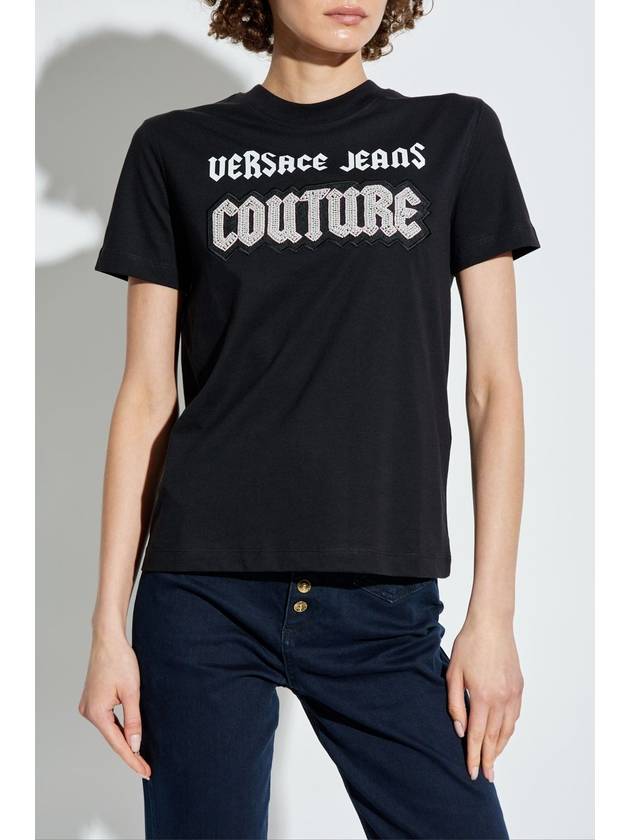 Versace Jeans Couture T-shirt With Logo, Women's, Black - VERSACE - BALAAN 3