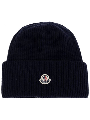 Wool Beanie Navy - MONCLER - BALAAN 1