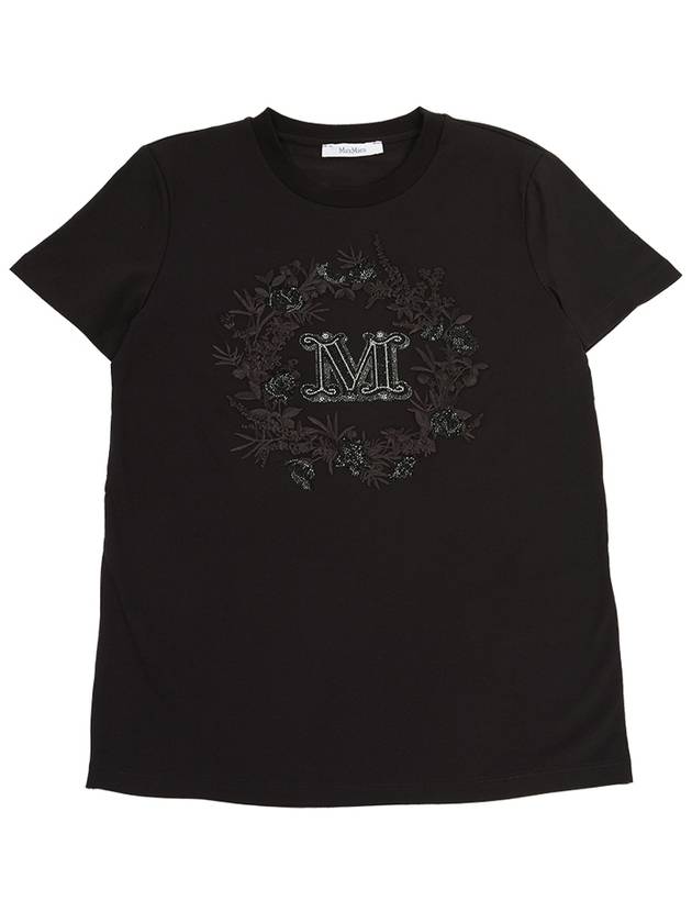 Elmo M Monogram Cotton Short Sleeve T-shirt Black - MAX MARA - BALAAN 2