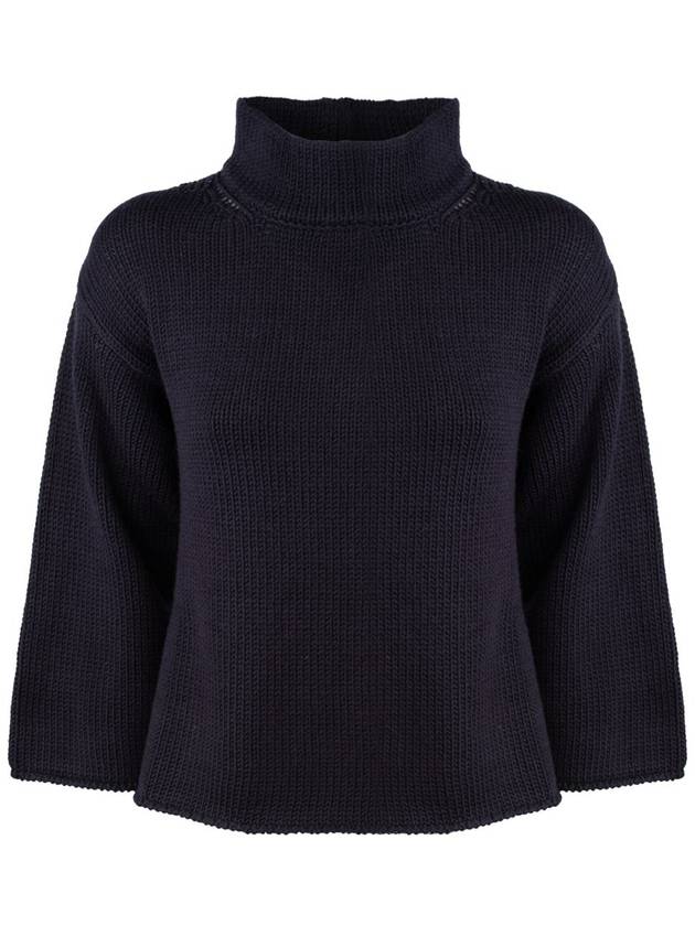 Base Blue Extra Fine Merino Wool Turtleneck Sweater - BASE MILANO - BALAAN 1