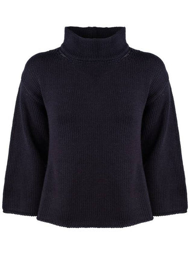 Base Blue Extra Fine Merino Wool Turtleneck Sweater - BASE MILANO - BALAAN 1