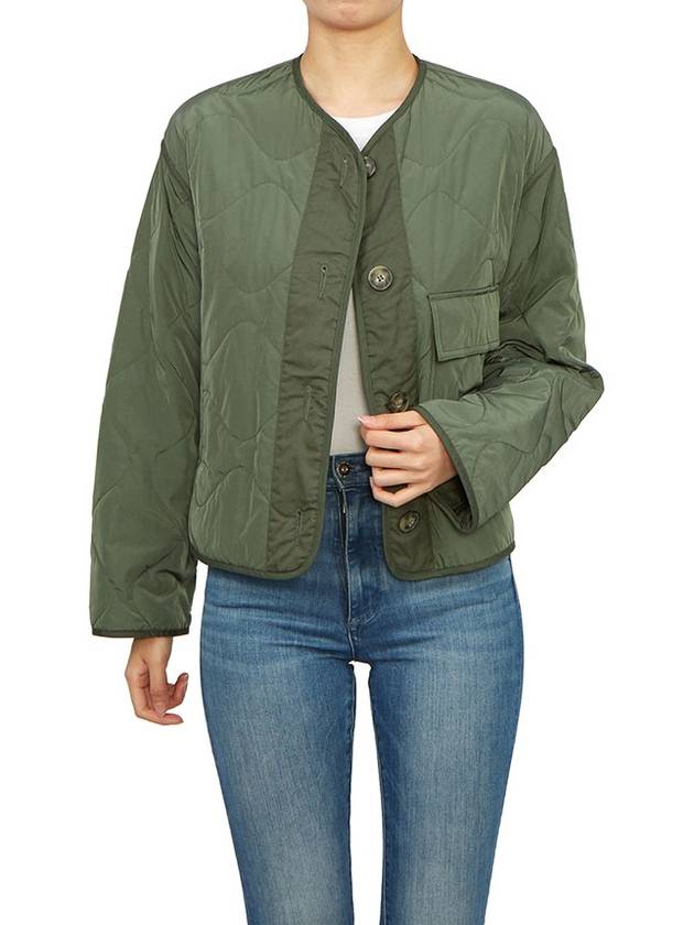 Umberta Button Flap Pocket Side Zipper Jacket Dark Green - MAX MARA - BALAAN 6