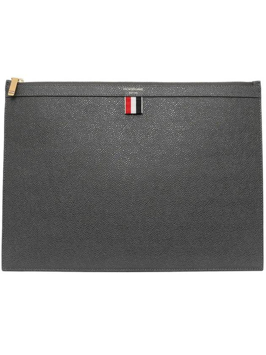 Medium Document Holder Clutch Bag Dark Grey - THOM BROWNE - BALAAN 1