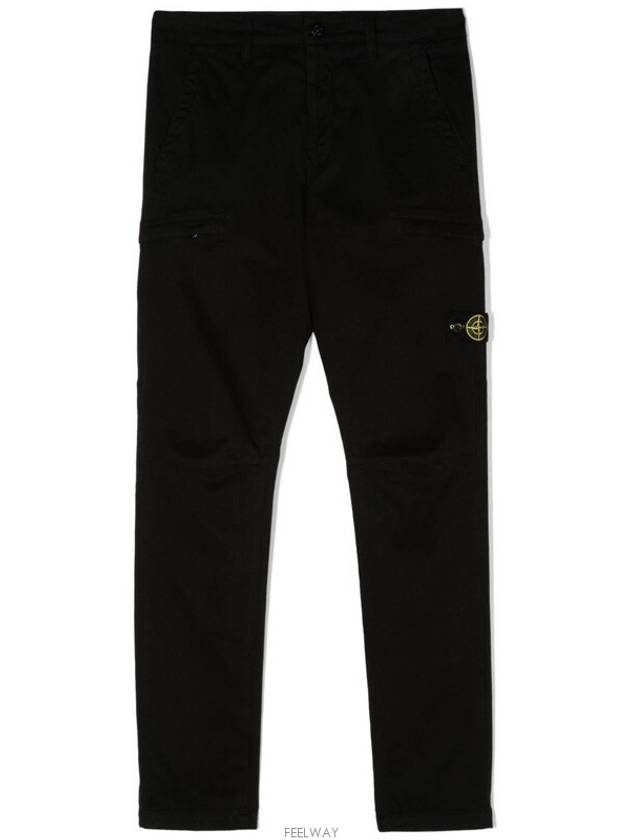 14 year old size black double zipper pocket wappen cargo pants 771630612 - STONE ISLAND - BALAAN 2