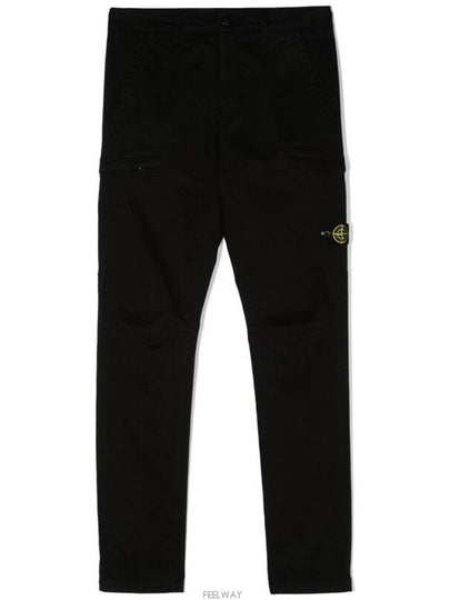 10 year old size black double zipper pocket wappen cargo pants 771631014 - STONE ISLAND - BALAAN 2