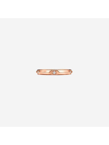 Tiffany Co True Band Ring 2 5mm 18K Rose Gold Diamond - TIFFANY & CO. - BALAAN 1